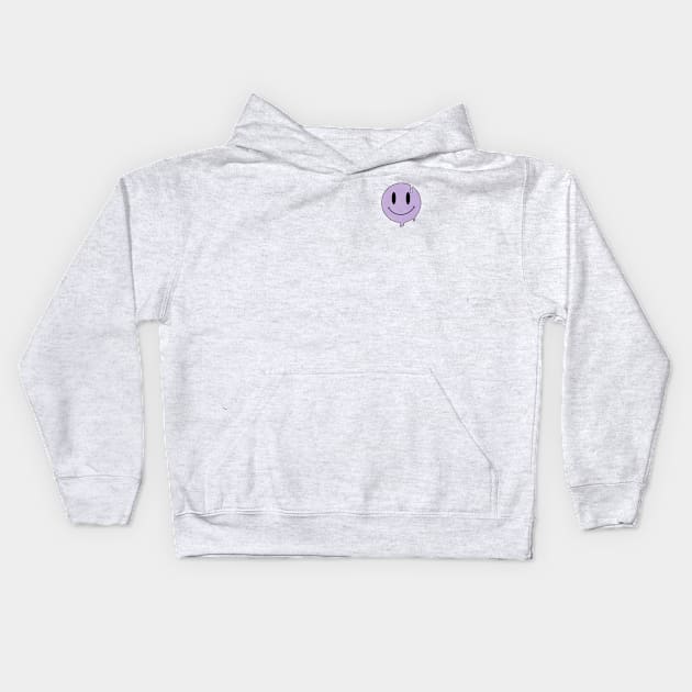 Purple Dripping Smiley Face Kids Hoodie by Alex'sShop